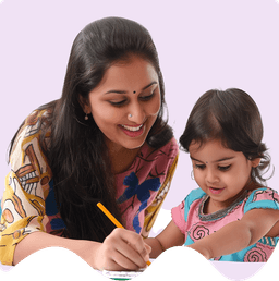 Child learning with letters